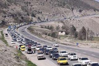 ترافیک سنگین در جاده کرج - چالوس